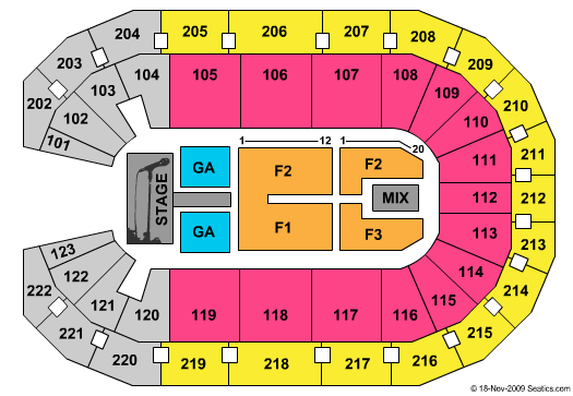 Landers Center Daughtry Seating Chart